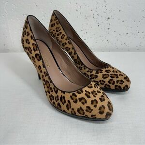 Franco Sarto Size 10.5 Leopard Print Died Calf Fur with 4 Inch Heels NWOT